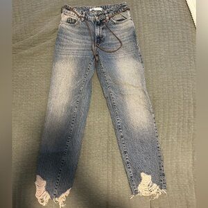 Zara jeans with tie belt